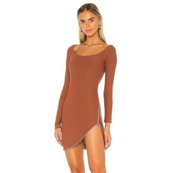 ALIX NYC Women's Ainslie Zip Jersey Dress Sepia - Picture 1 of 9